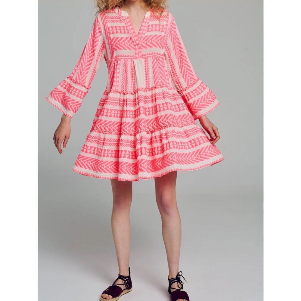 The Pearl Pagoda Boho Style Embroidered Mini Dress S/M